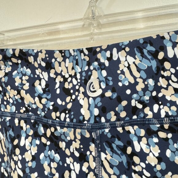 Calme Stretch Pants Print Activewear Blue Tan - Picture 7 of 9